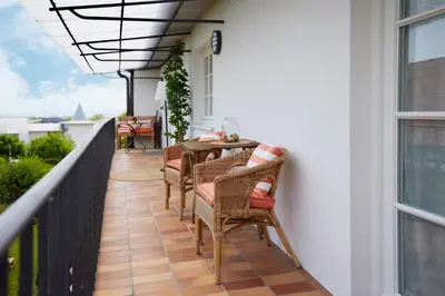 Ein Balkon oder eine Terrasse in der Unterkunft Winzerlodge, Wohnung Burgunder