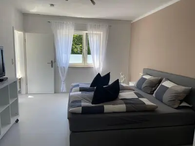 Ein Sitzbereich in der Unterkunft Ferienwohnung Nele