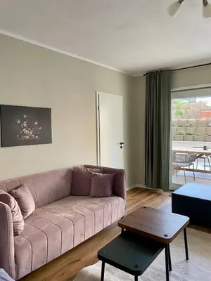 Ein Sitzbereich in der Unterkunft Moderne Wohnung nahe Hockenheimring für bis zu 8 Personen