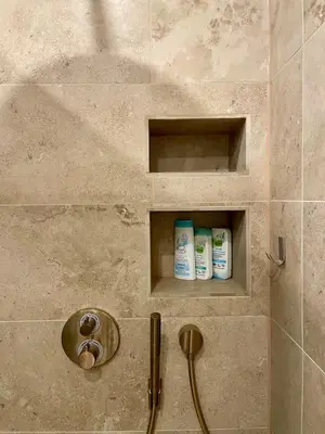 Ein Badezimmer in der Unterkunft Moderne Wohnung nahe Hockenheimring für bis zu 8 Personen