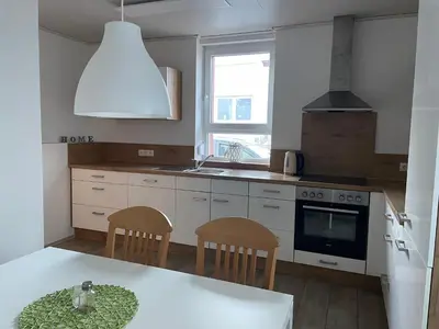 Küche/Küchenzeile in der Unterkunft Ferienwohnung in Worms-Wiesoppenheim