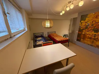 Ein Sitzbereich in der Unterkunft Nice and cosy studio apartment in a central location