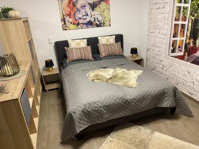 Ein Bett oder Betten in einem Zimmer der Unterkunft Gemütliches Apartment ebenerdig