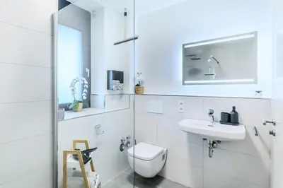 Ein Badezimmer in der Unterkunft Wohnung im luxuriösen Anwesen mit Panoramablick