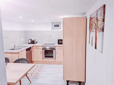 Küche/Küchenzeile in der Unterkunft Charmantes schickes Apartment