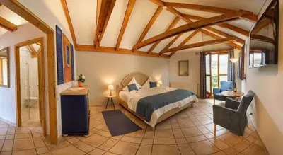 Ein Bett oder Betten in einem Zimmer der Unterkunft Das Palatinum