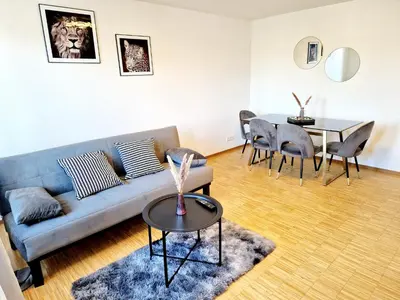 Ein Sitzbereich in der Unterkunft Relax Wohnung WAT