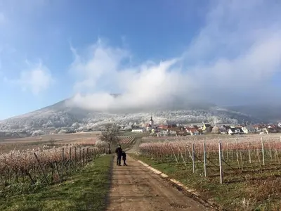 Ein allgemeiner Bergblick oder ein Berglick von der Ferienwohnung aus