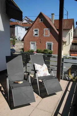Ein Sitzbereich in der Unterkunft Fröhlich Wohnen in Fewo Frölich