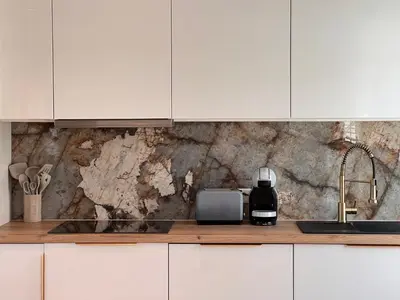 Küche/Küchenzeile in der Unterkunft Apartment mit Mainblick 15 Min vom FFM-Airport