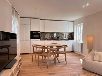 Küche/Küchenzeile in der Unterkunft Apartment mit Mainblick 15 Min vom FFM-Airport
