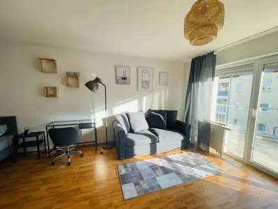 Ein Sitzbereich in der Unterkunft Sonnige, zentralgelegene Wohnung