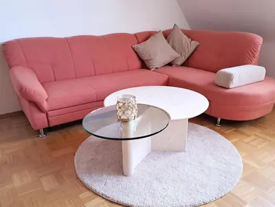 Ein Sitzbereich in der Unterkunft Ferienwohnung Grundel