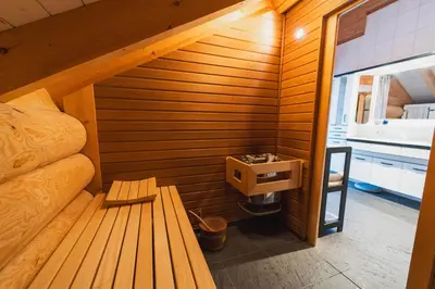 Ein Bett oder Betten in einem Zimmer der Unterkunft Naturstammhaus mit Sauna, coffee and tea for free