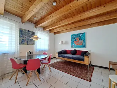 Ein Sitzbereich in der Unterkunft Ferienwohnung in charmantem Fachwerkhaus