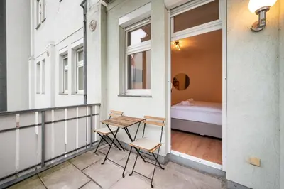 Ein Bett oder Betten in einem Zimmer der Unterkunft Ruhige Wohnung zentral am Residenzschloss