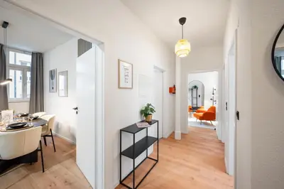 Ein Sitzbereich in der Unterkunft Ruhige Wohnung zentral am Residenzschloss