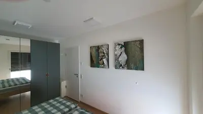 Ein Bett oder Betten in einem Zimmer der Unterkunft Wohnen am Rhein, zentrumsnah, Mietvertrag obligatorisch