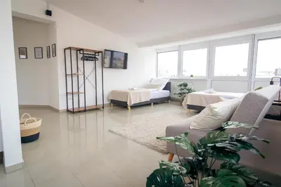 Ein Sitzbereich in der Unterkunft 2BR - Apartment Lichtblick