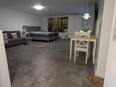 Ein Sitzbereich in der Unterkunft Studio Apartment Bachmann