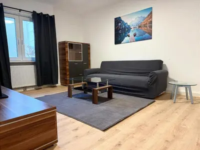 Ein Sitzbereich in der Unterkunft Neue moderne Monteurwohnung