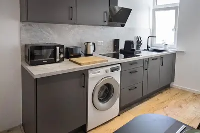Küche/Küchenzeile in der Unterkunft hygge-flats Apartment für 2-6, WLAN, Homeoffice