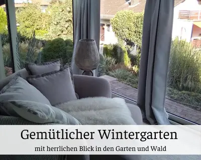 Grundriss der Unterkunft Ferienhaus Waldblick Heimbuchenthal - mit Kamin, Wintergarten und Terrasse