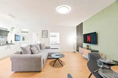 TV/Unterhaltungsangebot in der Unterkunft Zentrale Lage, Spülmaschine, Kingsize Bett, Netflix