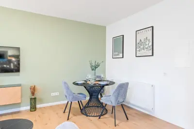 Ein Sitzbereich in der Unterkunft Zentrale Lage, Spülmaschine, Kingsize Bett, Netflix