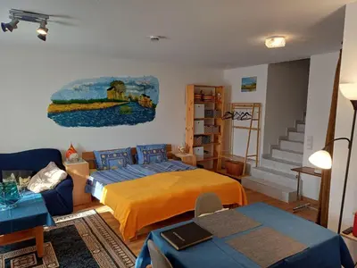 Ein Bett oder Betten in einem Zimmer der Unterkunft Ferienwohnung Sonnenschein Dittwar