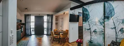 Ein Sitzbereich in der Unterkunft Cocohaus