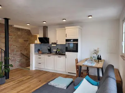 Küche/Küchenzeile in der Unterkunft Ferienwohnung Zimmerplätz'l