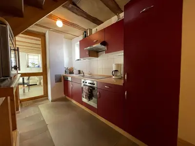 Küche/Küchenzeile in der Unterkunft Schlafgut-Freytag Ferienhaus Pfälzer Bu