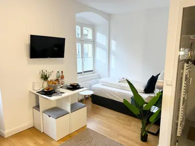 TV/Unterhaltungsangebot in der Unterkunft BELLA - Business&Family Ap 5, 100m zum Konzerteingang Schloß, Parkplatz, SmartTV, Netflix, Waschmaschine,24h Checkin, 30qm