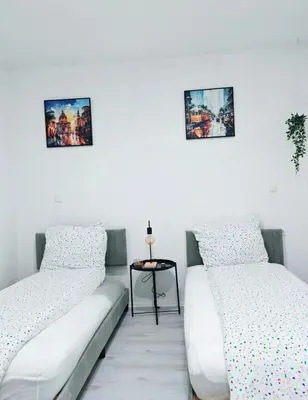 Ein Bett oder Betten in einem Zimmer der Unterkunft Stylvolles & schönes Apartment
