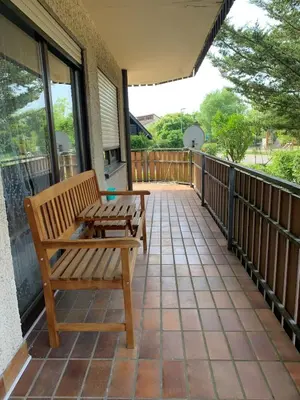 Ein Balkon oder eine Terrasse in der Unterkunft Eigentumswohnung in Sandhausen Heidelberg