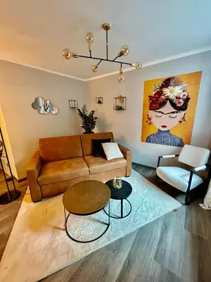 Ein Sitzbereich in der Unterkunft Stilvolle Einliegerwohnung mit Boxspringbett