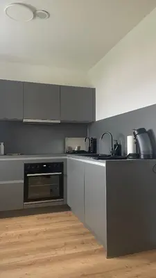 Küche/Küchenzeile in der Unterkunft Moderne Ferienwohnung Bad Rappenau Verdistraße 9