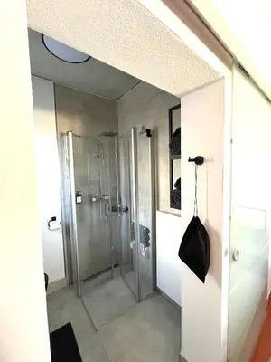 Ein Badezimmer in der Unterkunft Ferienwohnung am Goldberg