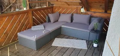 Ein Sitzbereich in der Unterkunft Auszeit