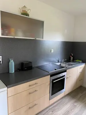 Küche/Küchenzeile in der Unterkunft am Waldrand