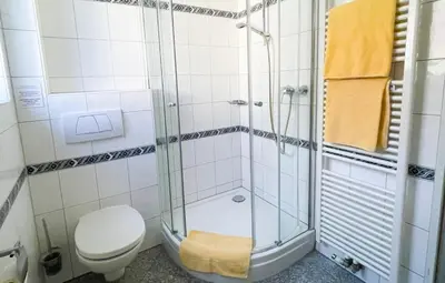 Ein Badezimmer in der Unterkunft Appartementhaus Regina - Darmstadt - Griesheim