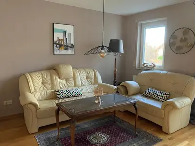 Ein Sitzbereich in der Unterkunft Stilvolle 3,5-Zimmer-Wohnung in Ilvesheim