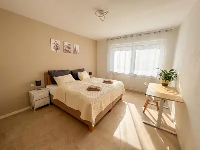 Ein Bett oder Betten in einem Zimmer der Unterkunft Traumhafte Wohlfühloase