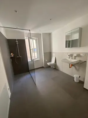 Ein Badezimmer in der Unterkunft Neubau-Oase am Weinbergsrand