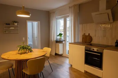 Küche/Küchenzeile in der Unterkunft Gemütliche Wohnung in zentraler Lage
