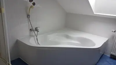 Ein Badezimmer in der Unterkunft Römerland im Schwäbischen Wald mit 2 Schlafzimmern