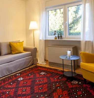 Ein Sitzbereich in der Unterkunft Ferienwohnung Ruth