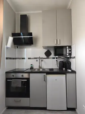 Küche/Küchenzeile in der Unterkunft Neuwertiges Apartment mit schnellem WLAN, Glasfaser, R7