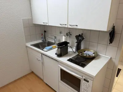 Küche/Küchenzeile in der Unterkunft gemütliches Apartment in Pfungstadt 38m2 mit Klimaanlage